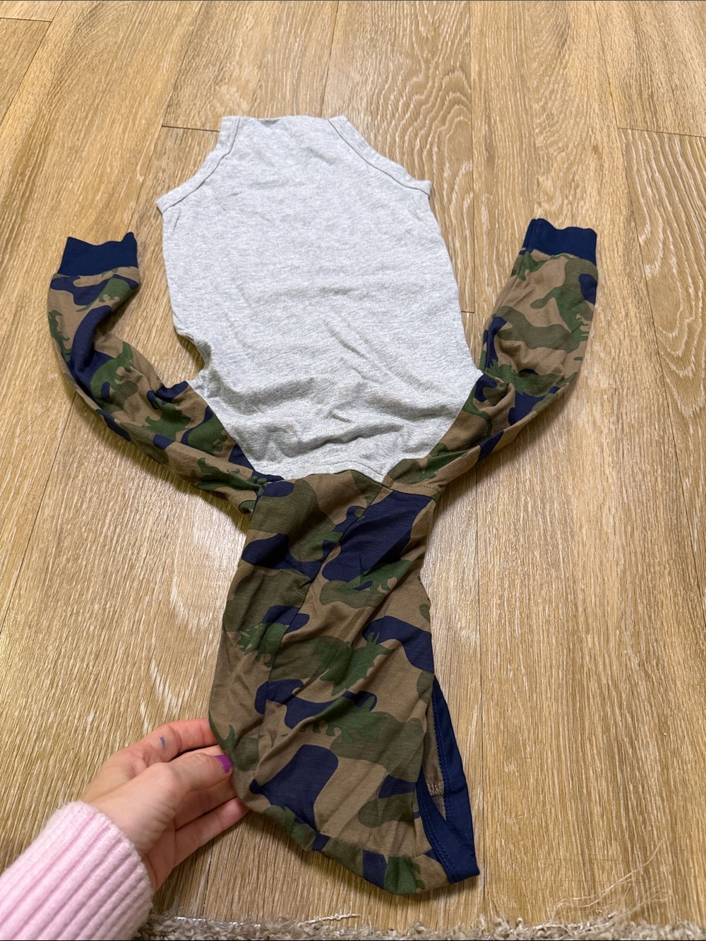 carter's Dinosaur Camo Hooded Henley Romper Baby 18M - Picture 3 of 5